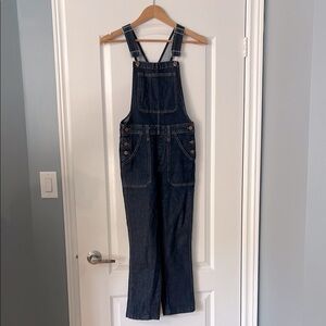 Madewell Dark Blue Perfect Vintage Denim Cropped Overalls Size Small